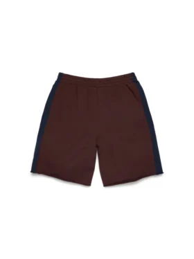Pantalón corto de chándal con paneles Denim U, marrón