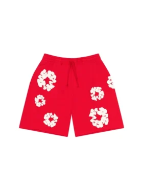 Pantalones cortos de chándal con Cotton Wreath, rojos