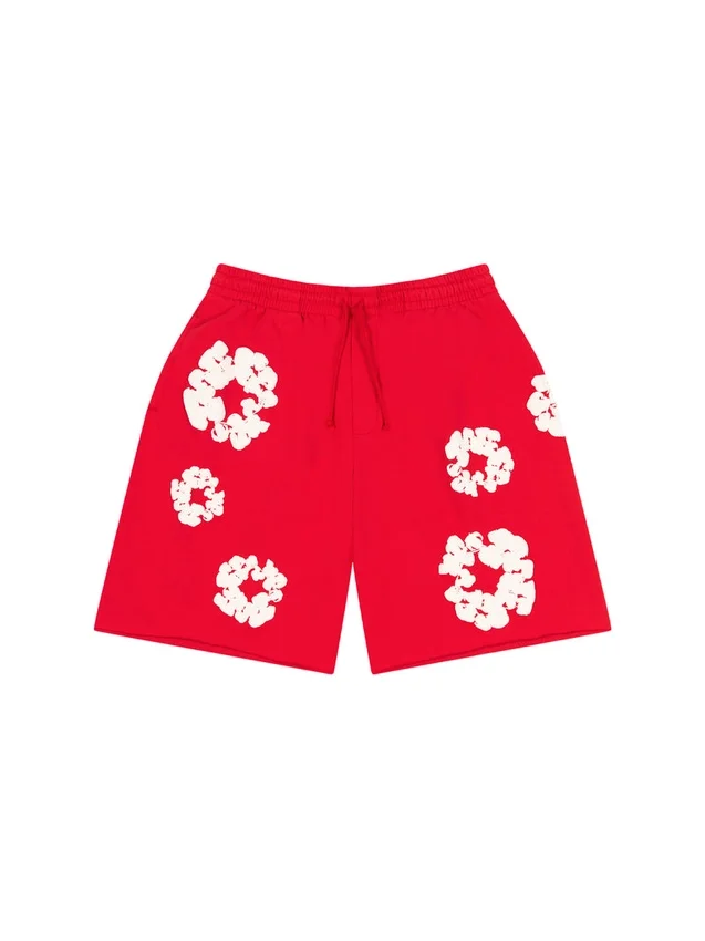 Pantalones cortos de chándal con Cotton Wreath, rojos