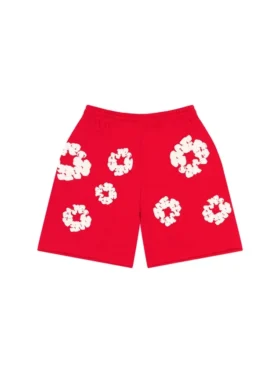 Pantalones cortos de chándal con Cotton Wreath, rojos