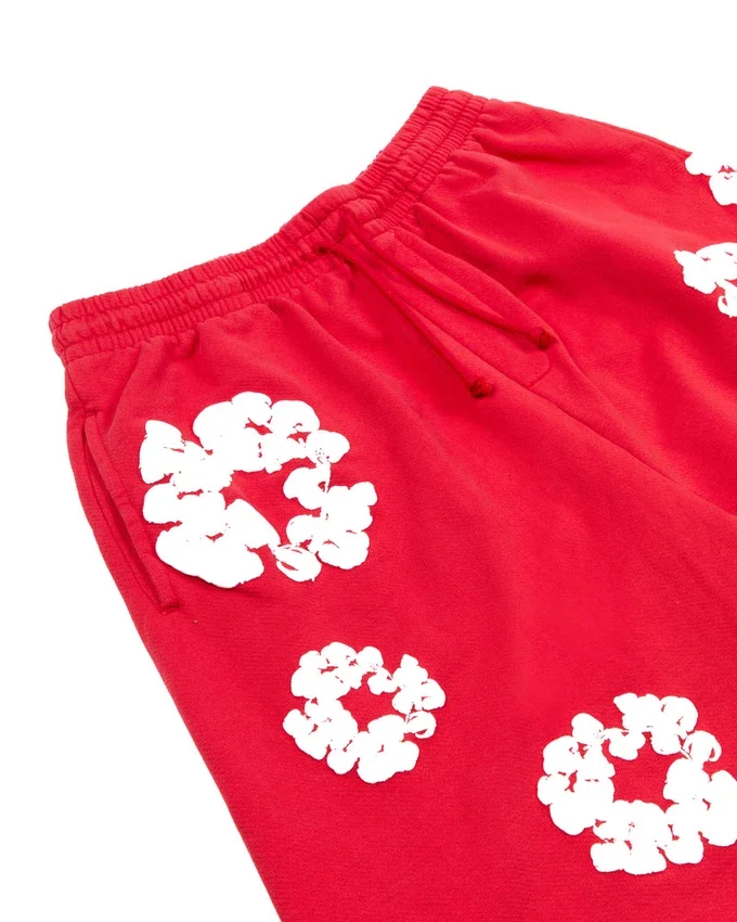 Pantalones cortos de chándal con Cotton Wreath, rojos