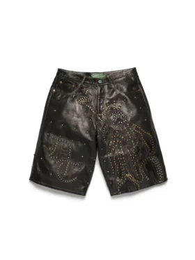 Pantalones cortos de cuero con tachuelas «Libertas»