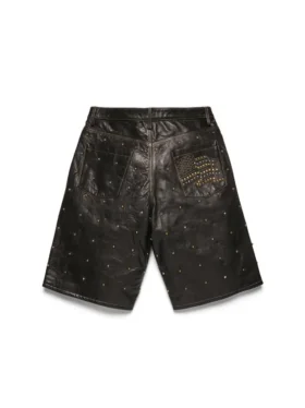 Pantalones cortos de cuero con tachuelas «Libertas»