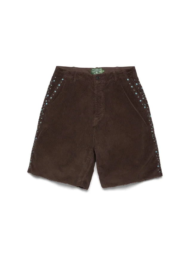 Pantalones cortos de pana con tachuelas oxidadas