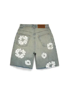 Pantalones cortos Denim «Cotton Wreath» con lavado sucio