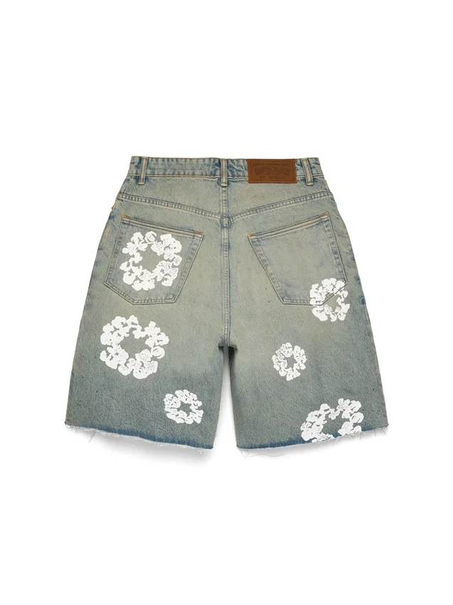 Pantalones cortos Denim «Cotton Wreath» con lavado sucio