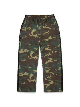 Pantalones de chándal de camuflaje con lentejuelas y bajo abierto