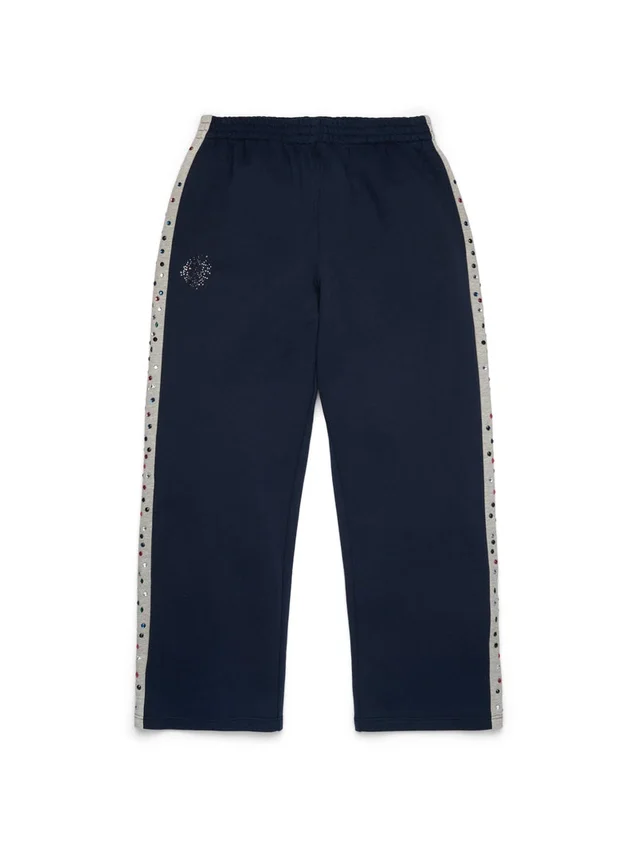 Pantalones de chándal Denim U con pedrería, azul marino