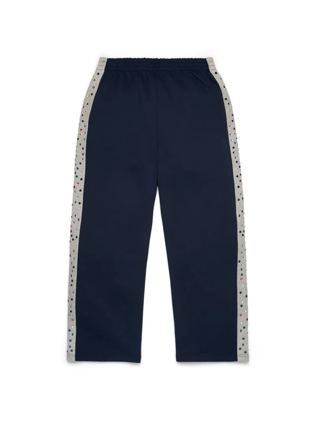Pantalones de chándal Denim U con pedrería, azul marino
