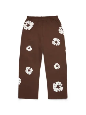 Pantalones de chándal holgados de Cotton Wreath, marrón oscuro