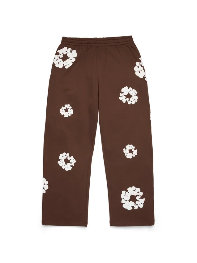 Pantalones de chándal holgados de Cotton Wreath, marrón oscuro