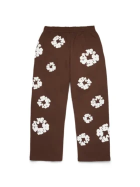 Pantalones de chándal holgados de Cotton Wreath, marrón oscuro