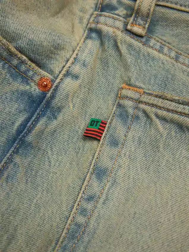 Pantalones de Denim holgados, lavado sucio