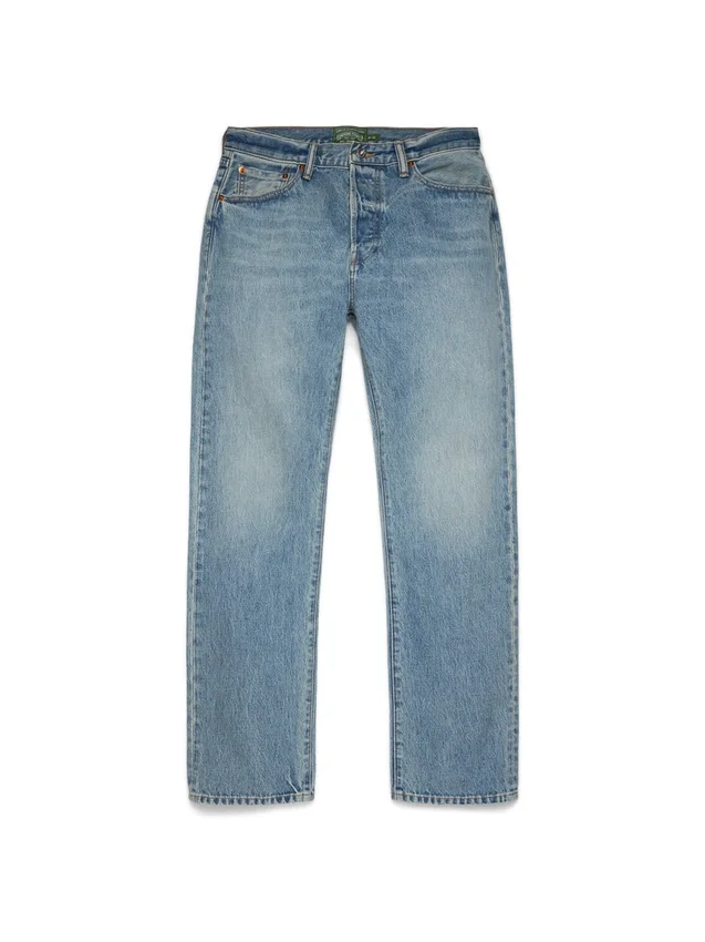 Pantalones de Denim rectos de lavado claro