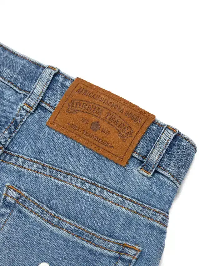 Pantalones Denim «Cotton Wreath» para niños, índigo claro