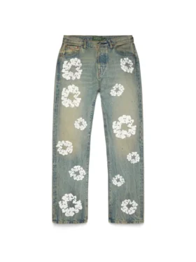 Pantalones Denim rectos «Cotton Wreath» con lavado sucio