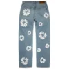 Pantalones holgados de Denim con Cotton Wreath, lavado claro