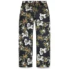 Pantalones holgados de Denim con estampado floral y ribete