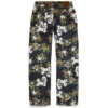Pantalones holgados de Denim con estampado floral y ribete