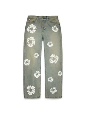 Pantalones holgados de Denim «Cotton Wreath» con lavado sucio