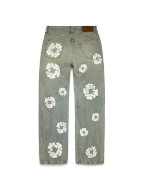 Pantalones holgados de Denim «Cotton Wreath» con lavado sucio