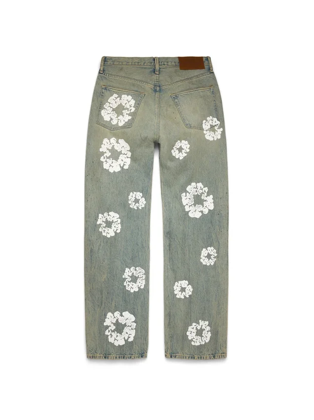 Pantalones holgados de Denim «Cotton Wreath» con lavado sucio