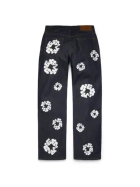 Pantalones holgados de Denim «Cotton Wreath» con ribete