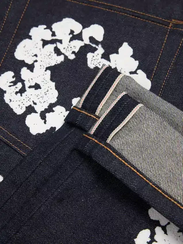 Pantalones holgados de Denim «Cotton Wreath» con ribete