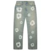 Pantalones holgados de Denim «Cotton Wreath» con tachuelas, lavado sucio