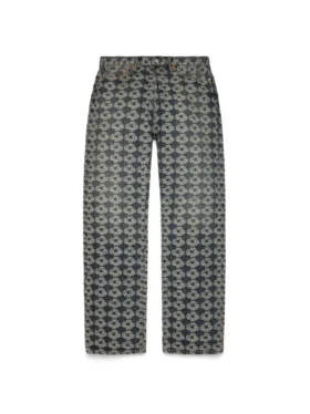 Pantalones holgados de Denim Jacquard Wreath