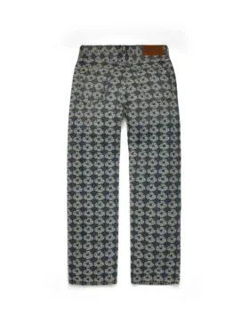 Pantalones holgados de Denim Jacquard Wreath