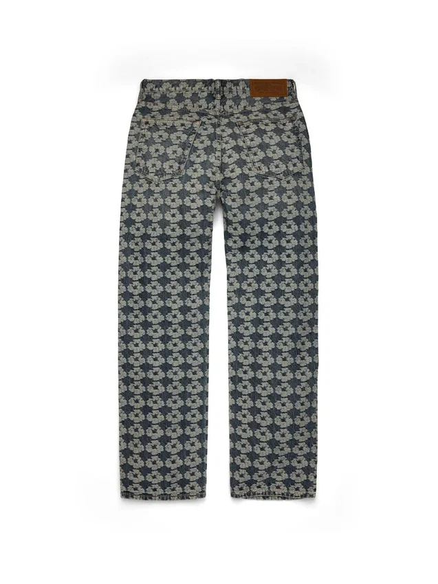 Pantalones holgados de Denim Jacquard Wreath