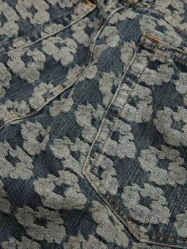 Pantalones holgados de Denim Jacquard Wreath