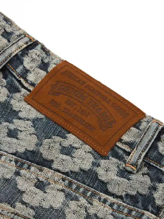 Pantalones holgados de Denim Jacquard Wreath