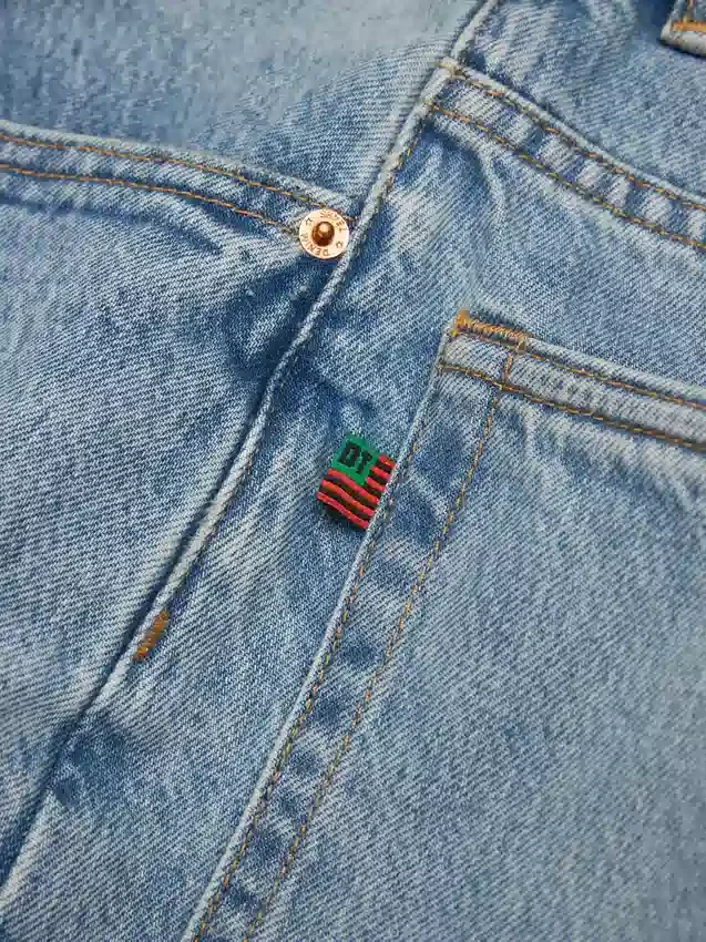 Pantalones holgados de Denim lavado claro