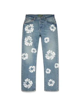 Pantalones rectos de Denim «Cotton Wreath» con lavado claro