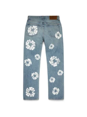 Pantalones rectos de Denim «Cotton Wreath» con lavado claro