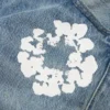 Pantalones rectos de Denim «Cotton Wreath» con lavado claro