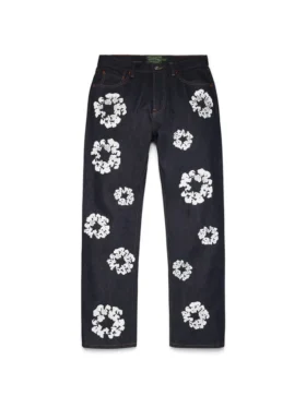 Pantalones vaqueros rectos de Denim «Cotton Wreath» con ribete