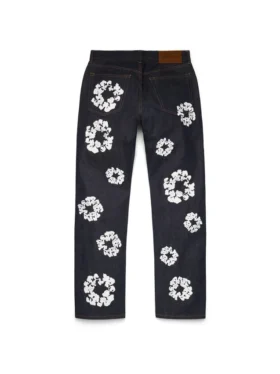 Pantalones vaqueros rectos de Denim «Cotton Wreath» con ribete