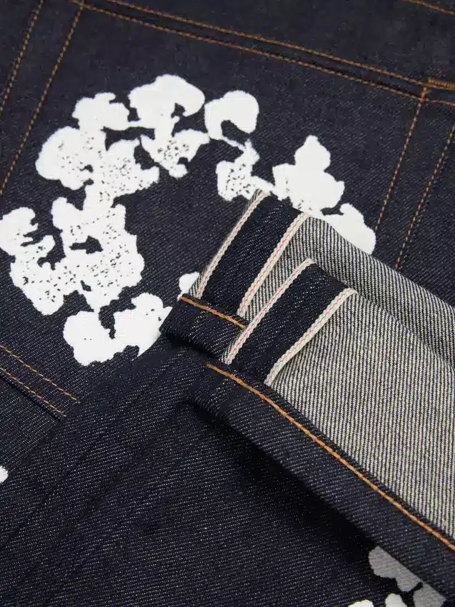 Pantalones vaqueros rectos de Denim «Cotton Wreath» con ribete