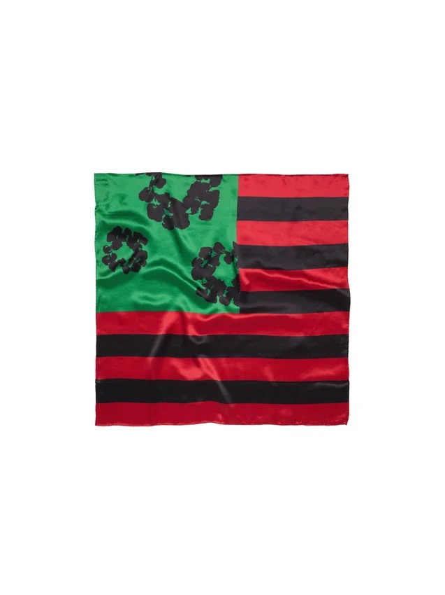 Pañuelo con la bandera panafricana de coronas, rojo/negro/verde