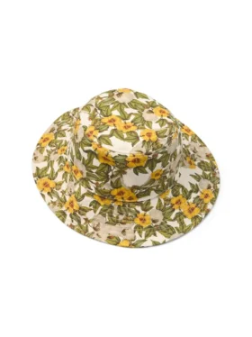 Sombrero de lona con estampado floral DT, multicolor