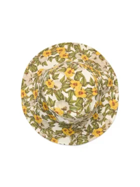 Sombrero de lona con estampado floral DT, multicolor