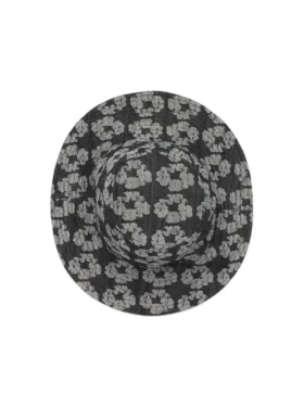 Sombrero de pescador con diseño Jacquard Wreath, lavado en negro