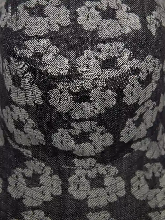 Sombrero de pescador con diseño Jacquard Wreath, lavado en negro