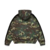 Sudadera con capucha, cremallera y paneles de lentejuelas en las mangas, estampado de camuflaje