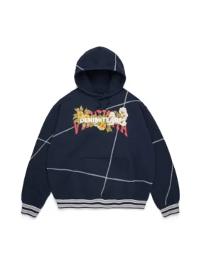 Sudadera con capucha DT Virginia con costura overlock azul marino