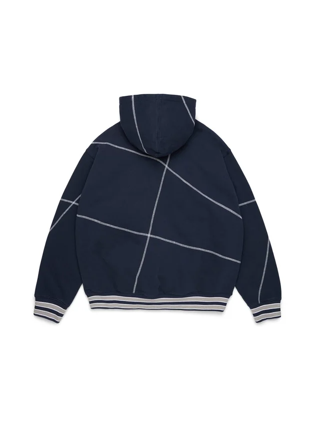 Sudadera con capucha DT Virginia con costura overlock azul marino