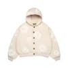 Sudadera con capucha y cardigan «Cotton Wreath» en color avena
